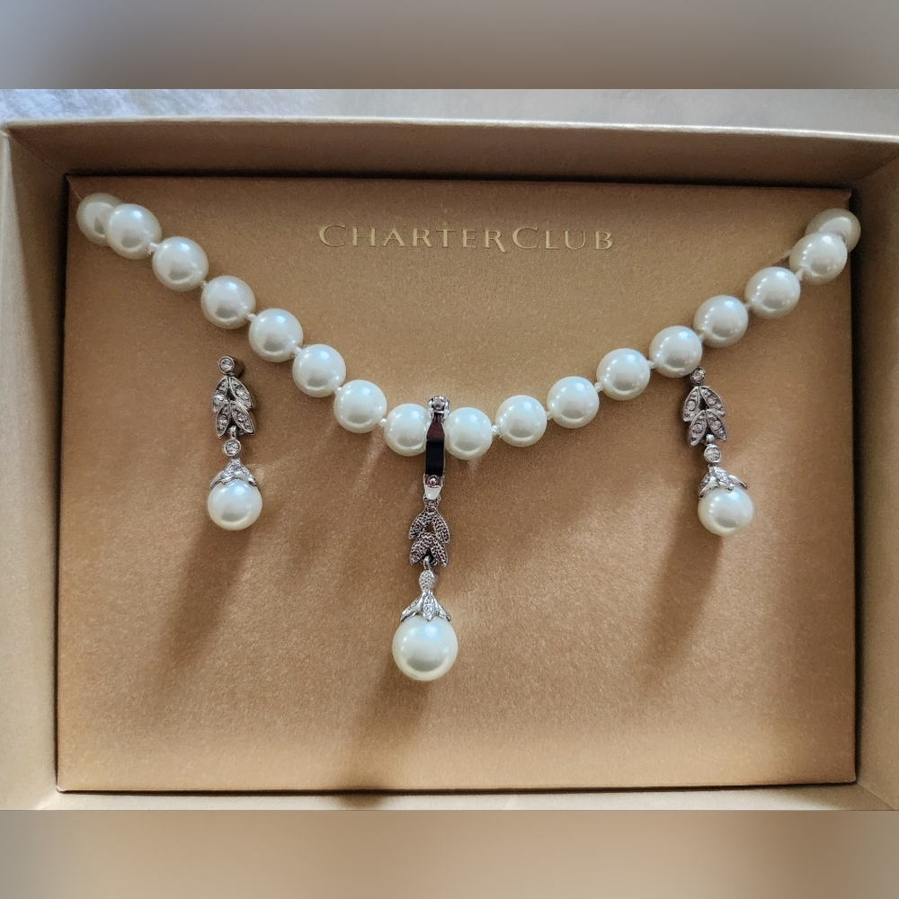 Charter Club necklace and earrings set